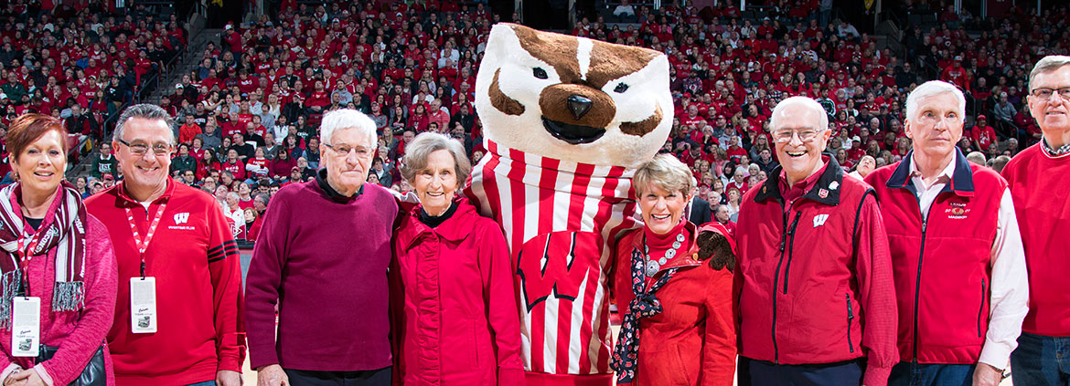 The Badger Leadership Society at a Basketball Game